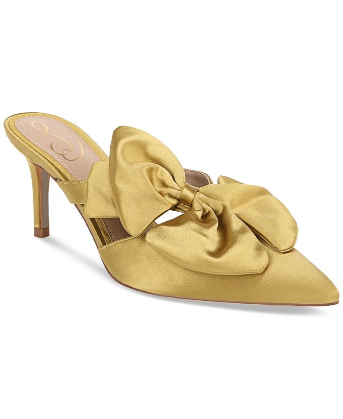 

Женские вечерние мюли с острым носком и бантом для веранды Sam Edelman, желтый