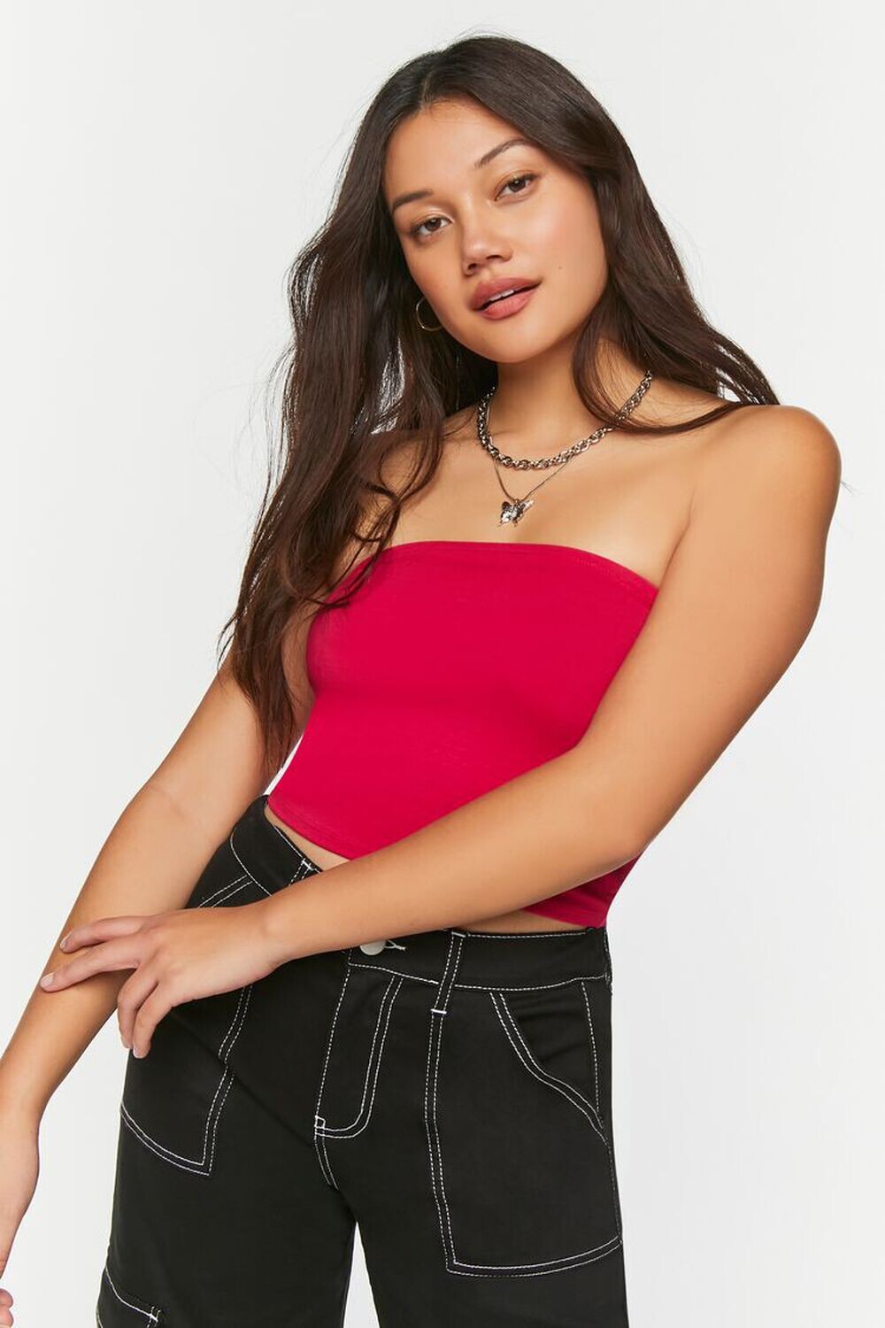 

Укороченный топ без рукавов Forever 21, розовый