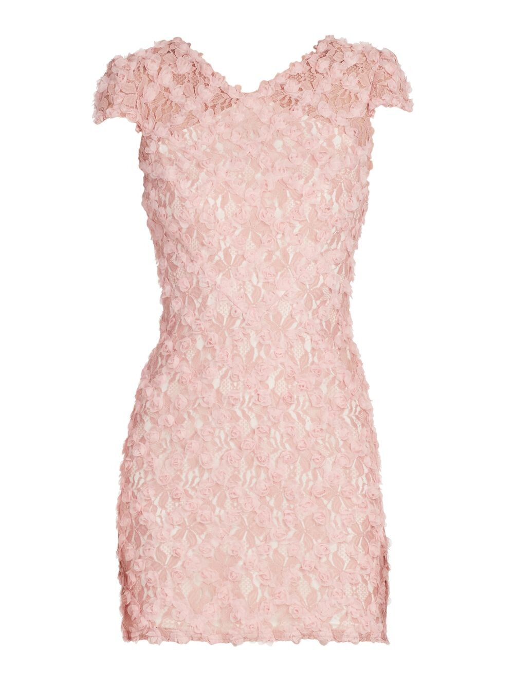 

Кружевное мини-платье с цветочным принтом Tadashi Shoji, розовый