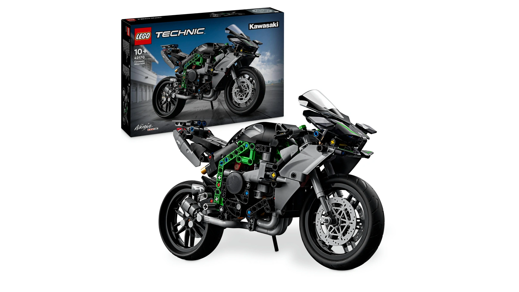 Lego Мотоцикл Technic Kawasaki Ninja H2R 42170, подарок детям 100% 3k углеродное волокно для kawasaki ninja h2 h2r 2015 2024 аксессуары для мотоциклов педаль ног декоративная защитная доска