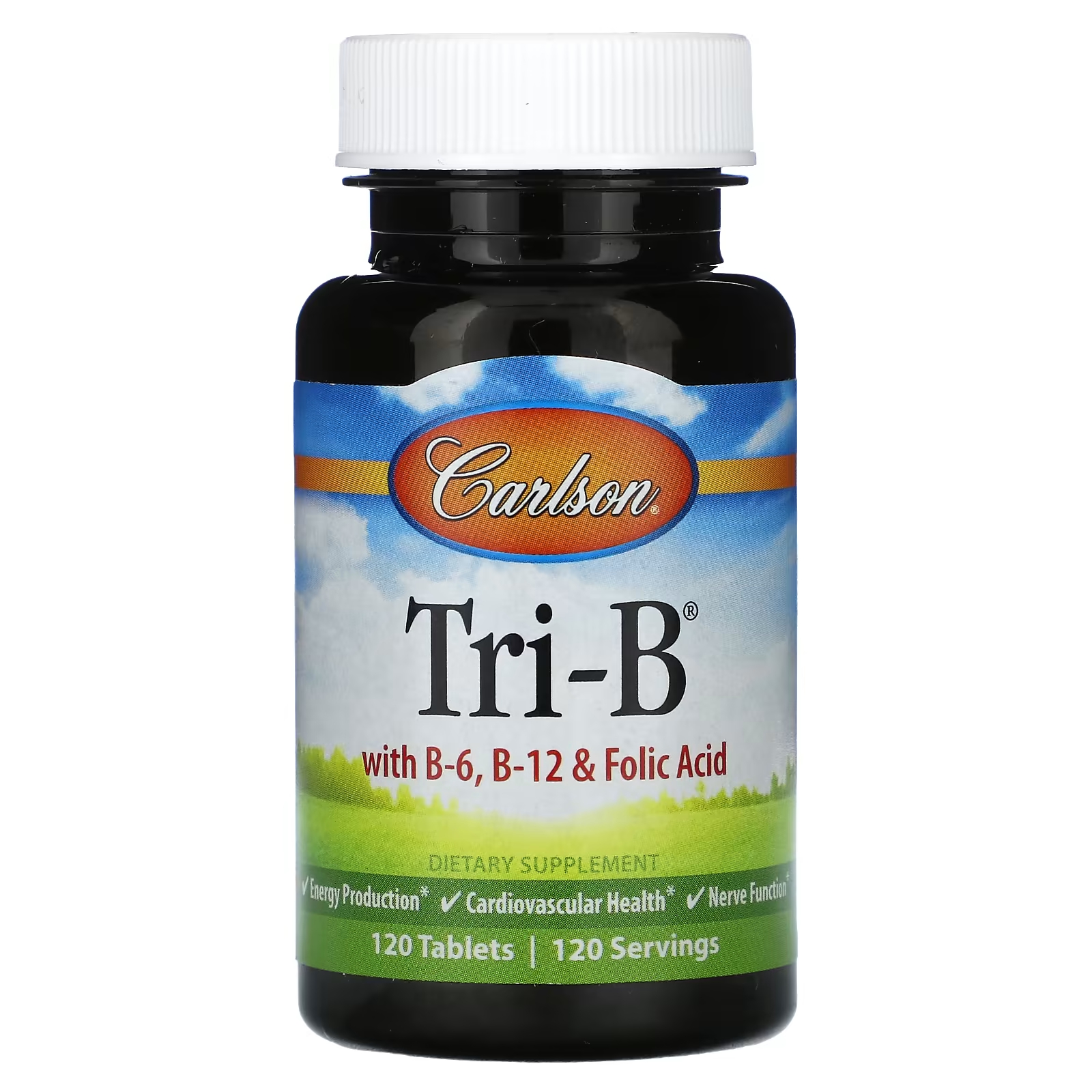 Витаминамы B6 и B12 с фолиевой кислотой Carlson Tri-B, 120 таблеток carlson tri b комплекс с витаминами b6 b12 и фолиевой кислотой 360 таблеток