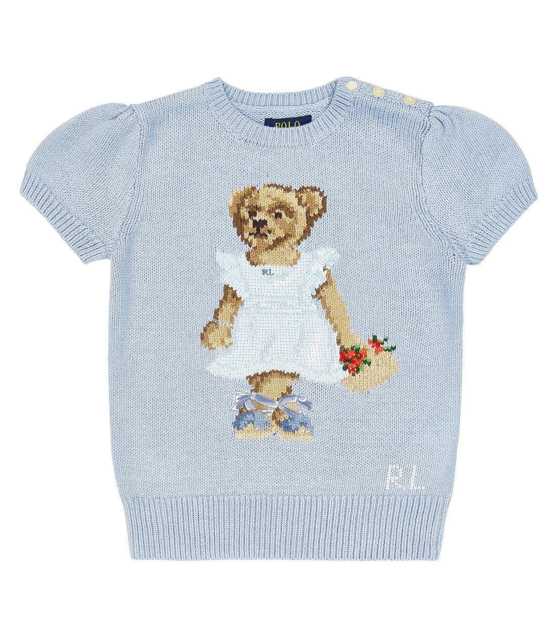 

Хлопковая футболка с вышивкой Polo Bear Polo Ralph Lauren, синий