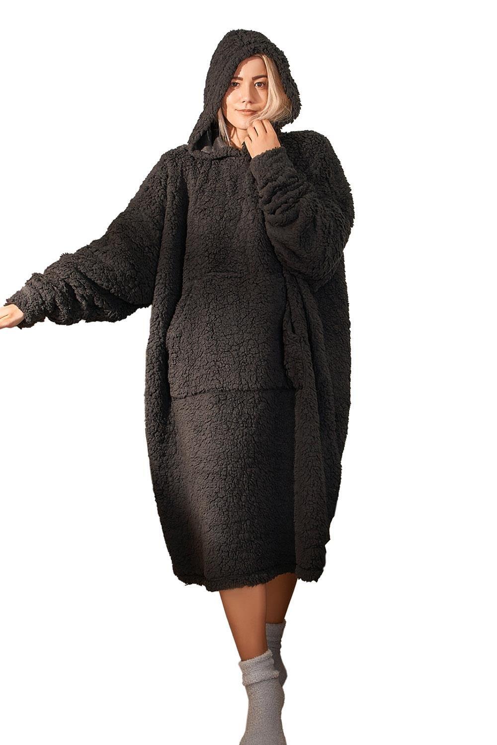 цена Длинное флисовое одеяло с капюшоном Teddy большого размера Brentfords, черный