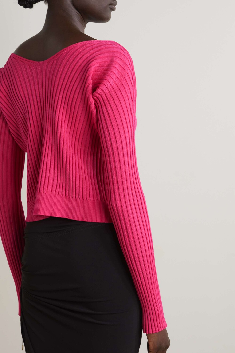 

JACQUEMUS декорированный кардиган Pralù в рубчик, розовый