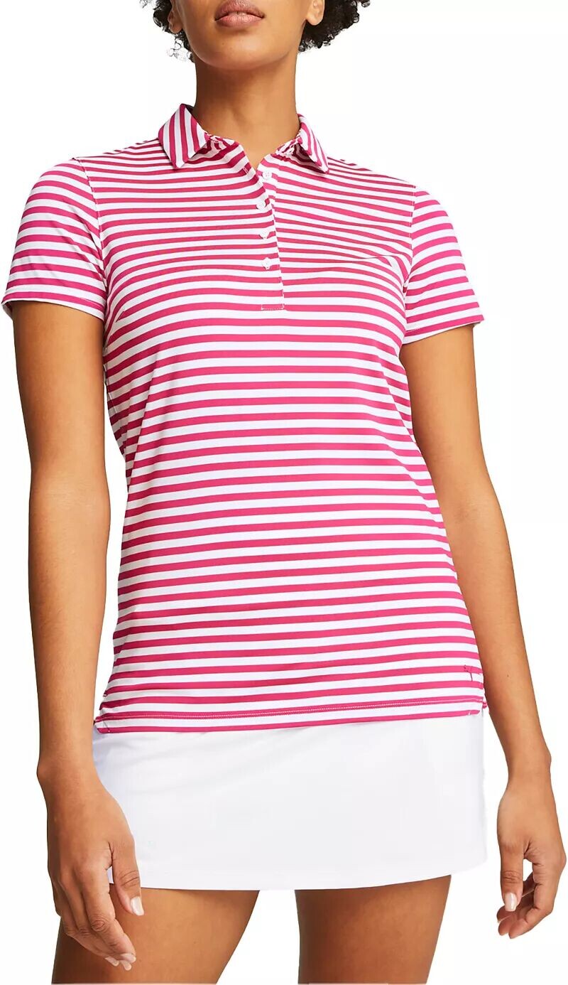 

Женская рубашка-поло для гольфа Puma с короткими рукавами MATTR Somer Stripe