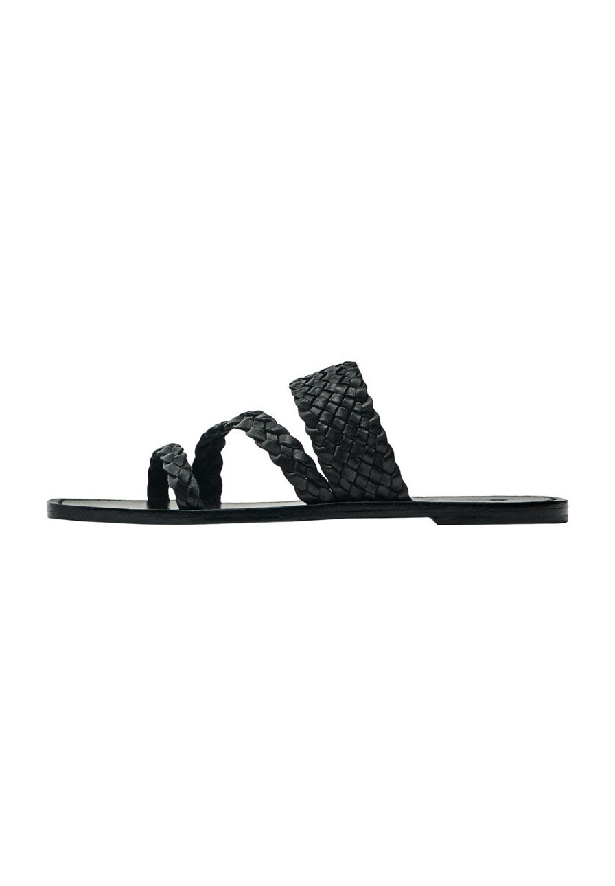 

Мюли на плоской подошве FLAT WITH STRAPS Massimo Dutti, цвет black