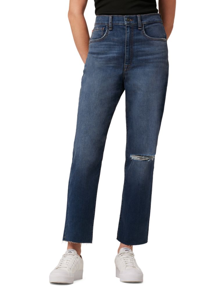 Джинсы прямого кроя Kass с высокой посадкой и потертостями Hudson, цвет Emma укороченные прямые джинсы kass с высокой посадкой hudson цвет sabina