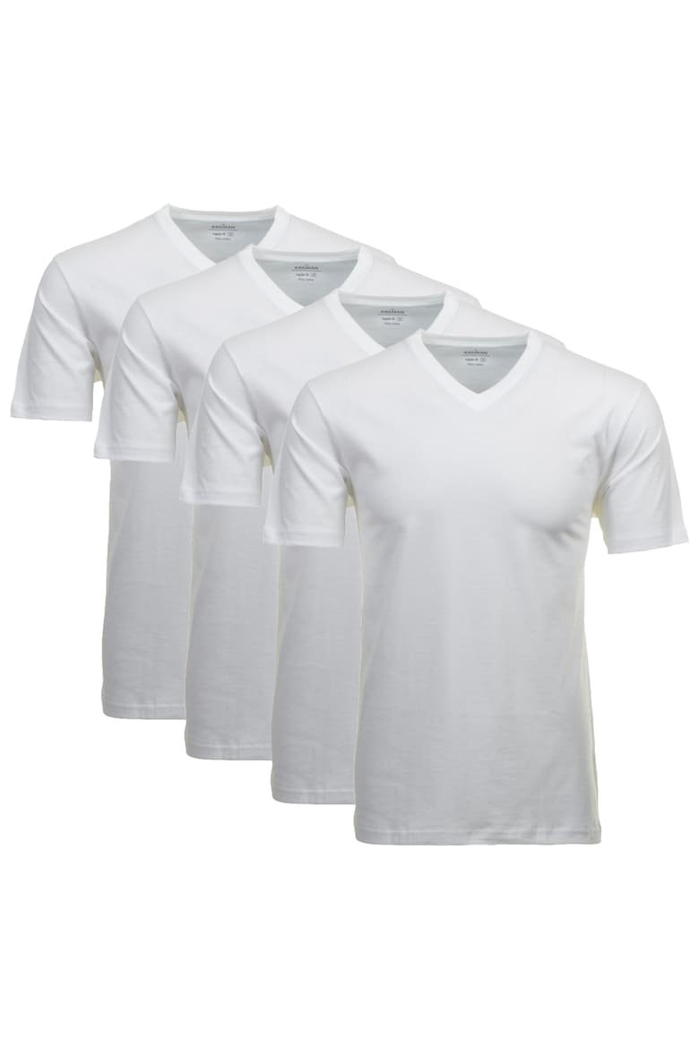 Самодельная футболка с заостренным вырезом – 4 шт Ragman, белый