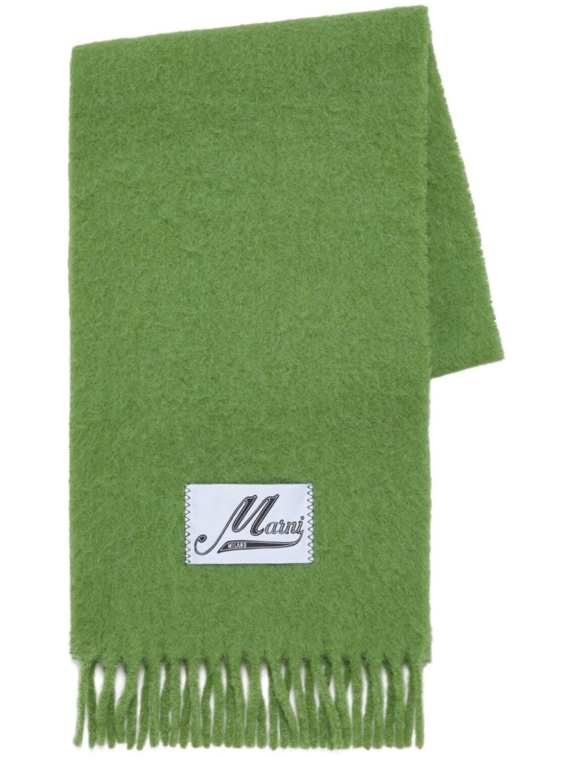 

Marni шарф из смесовой шерсти с нашивкой-логотипом, зеленый