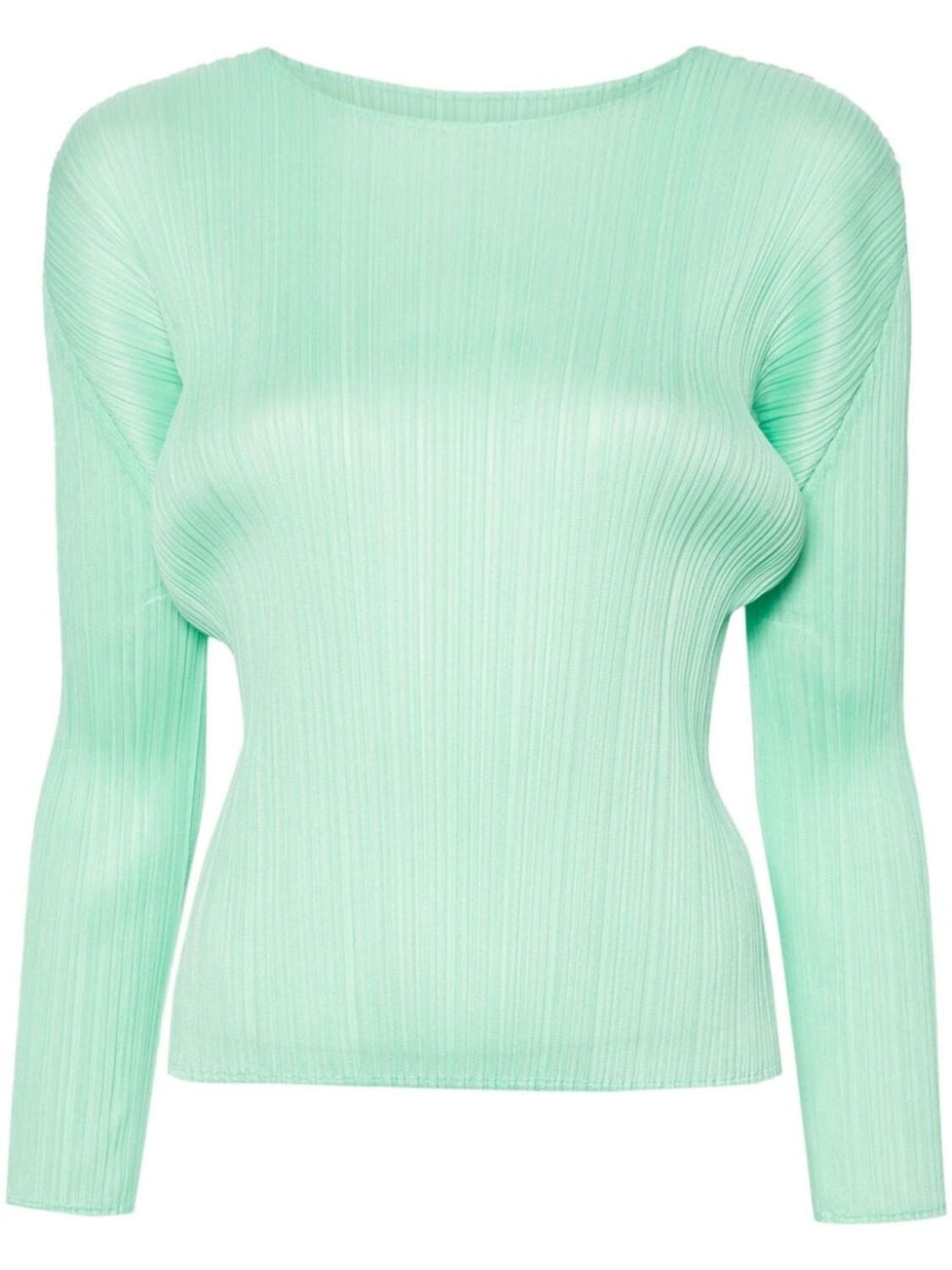 

Плиссированная футболка с круглым вырезом Pleats Please Issey Miyake, зеленая