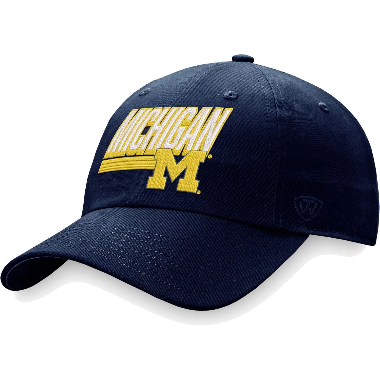 

Мужская регулируемая шляпа Top of the World Navy Michigan Wolverines Slice