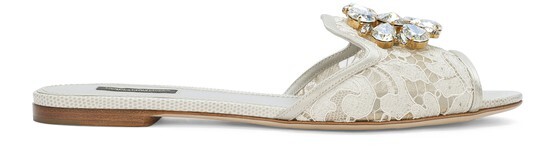 

Кружевные шлепанцы радуги с отделкой брошью Dolce & Gabbana