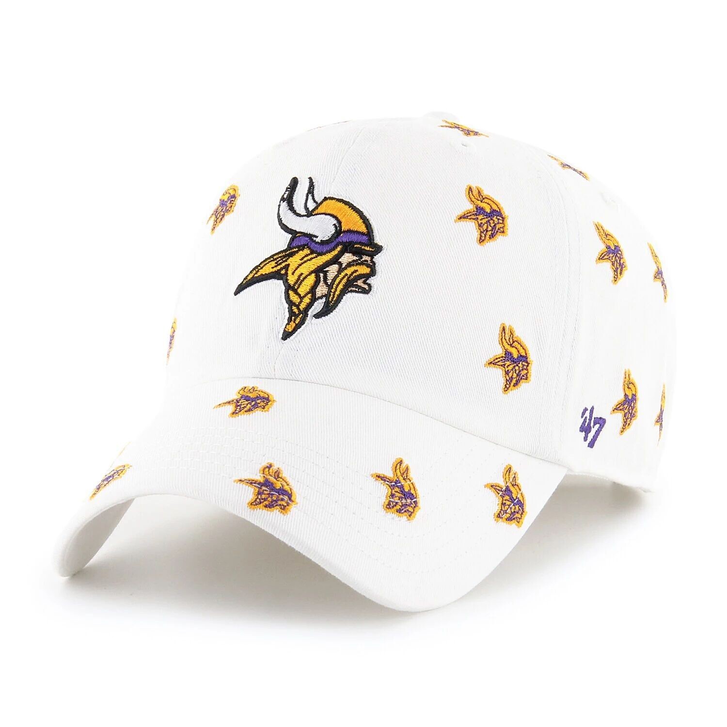 

Женская регулируемая шляпа белого цвета Minnesota Vikings Confetti Clean Up '47