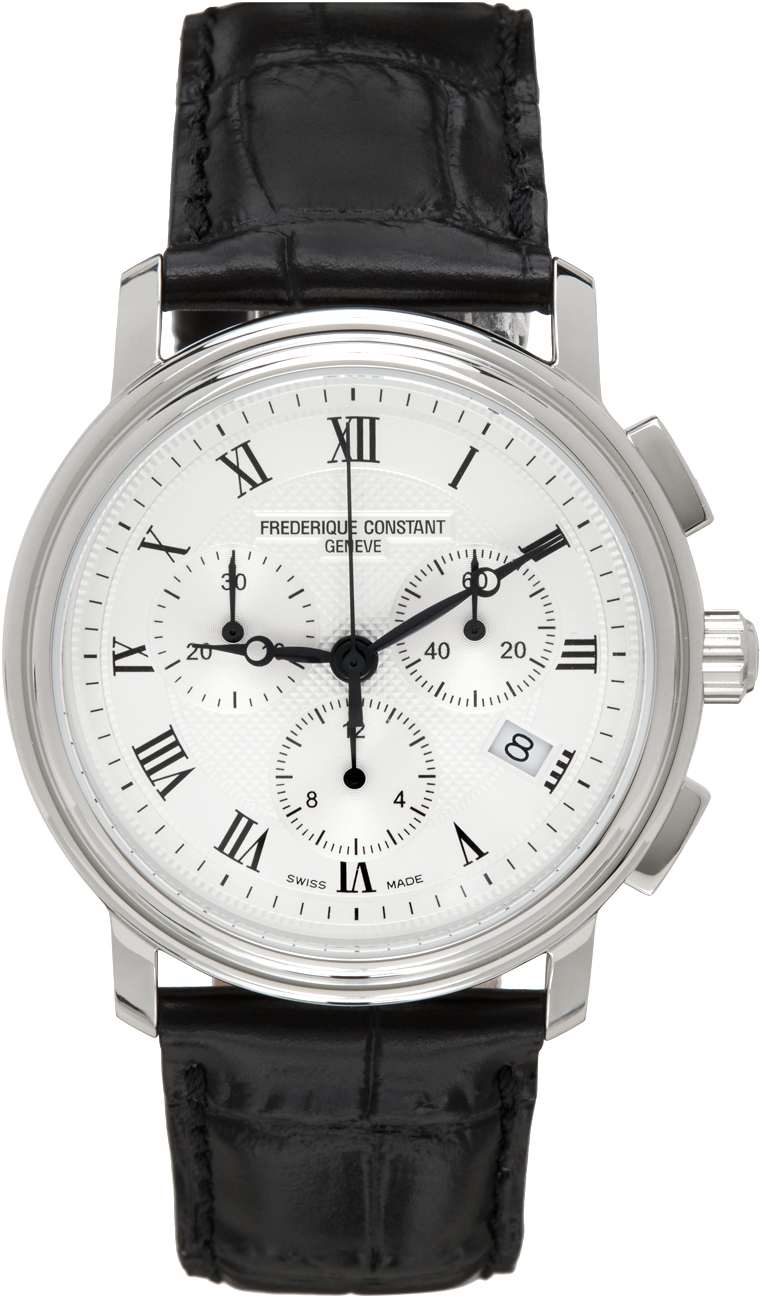 

Черные кварцевые часы с хронографом Frederique Constant