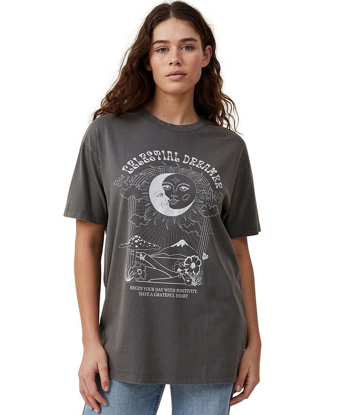 

Женская футболка оверсайз с рисунком COTTON ON, цвет Celestial Dreamer, Graphite