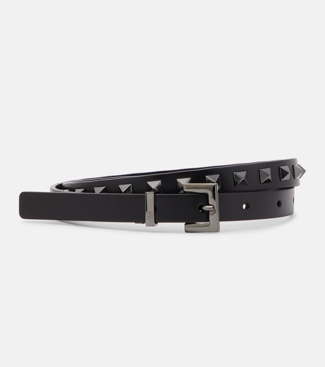 

Узкий кожаный ремень rockstud Valentino Garavani, черный