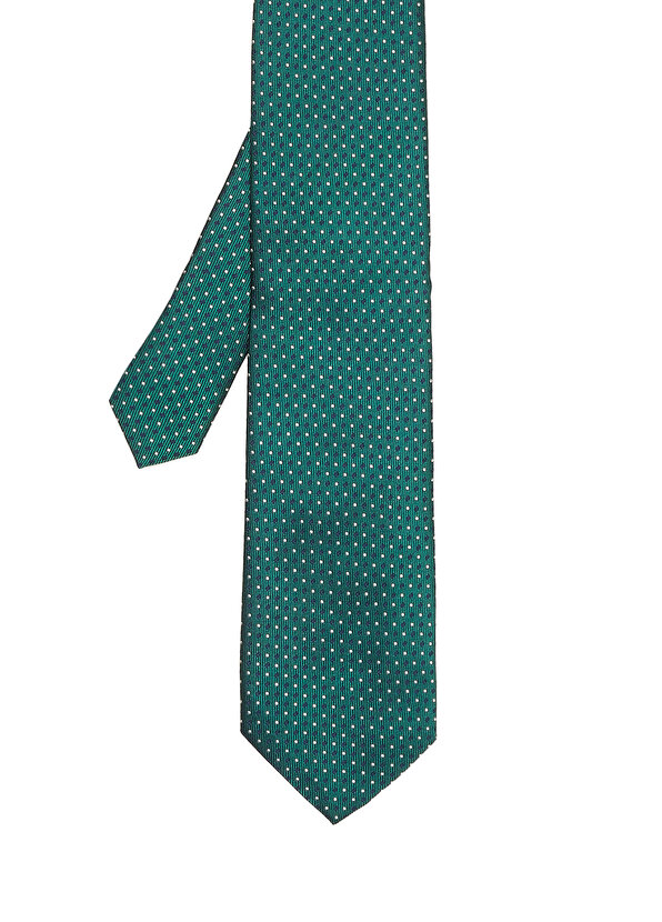 Зеленый шелковый галстук с микро-узором Beymen