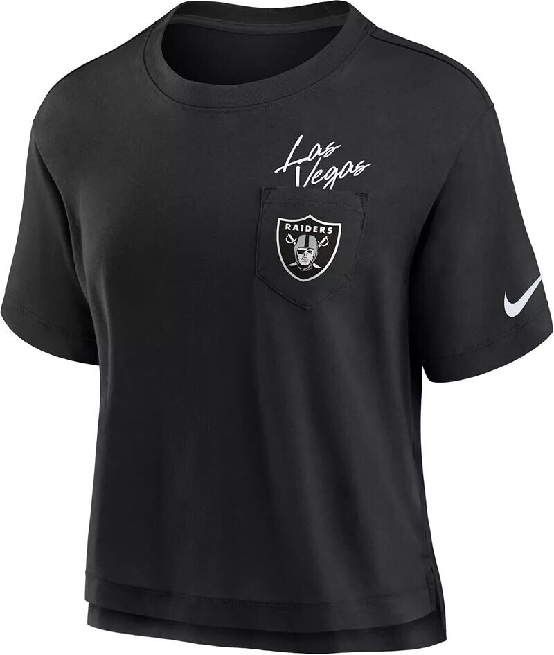 

Женская черная футболка с карманами Nike Las Vegas Raiders
