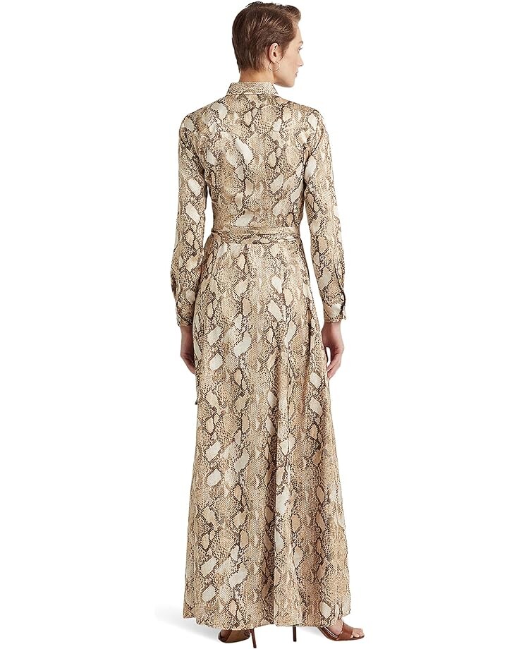 

Платье LAUREN Ralph Lauren Snakeskin-Print Charmeuse Gown, цвет Cream Multi