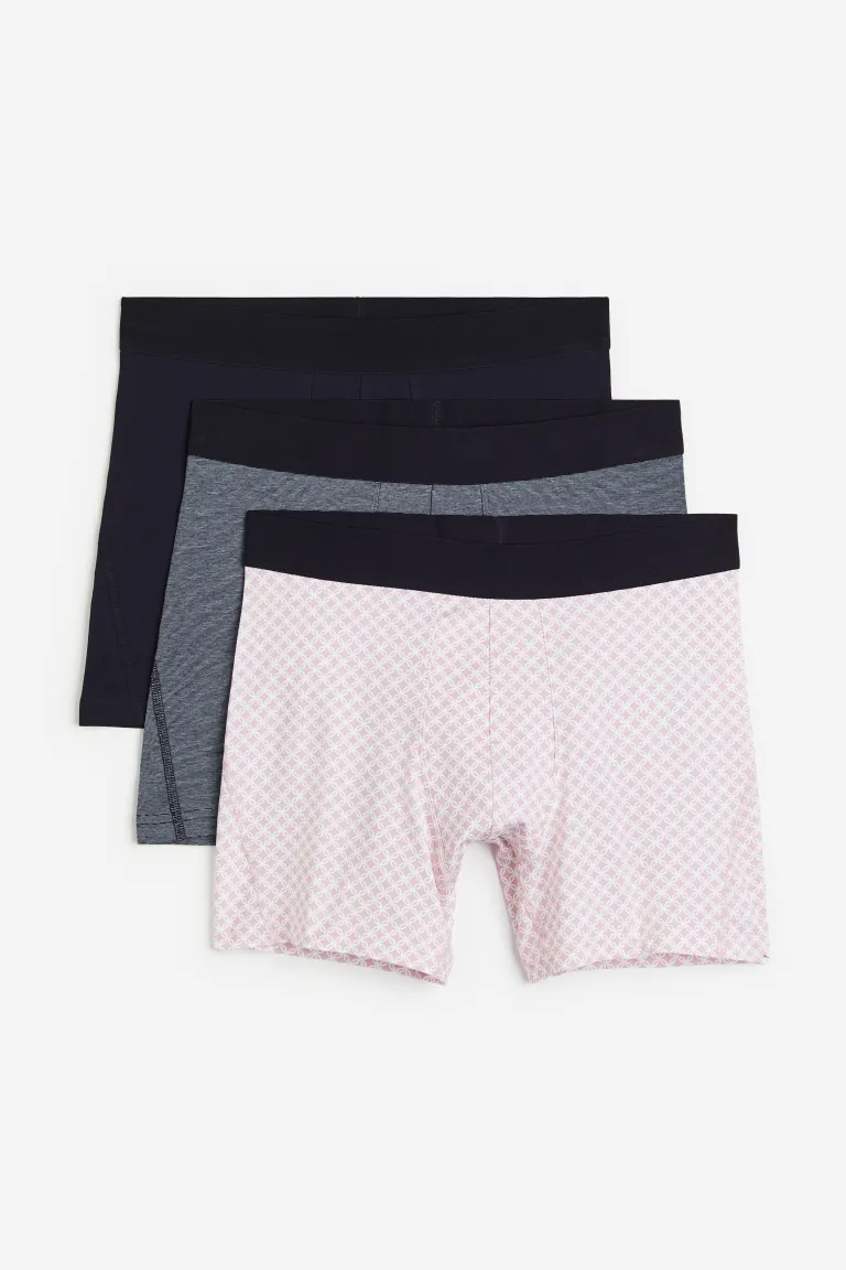 

3 хлопковых боксера xtra life H&M, розовый