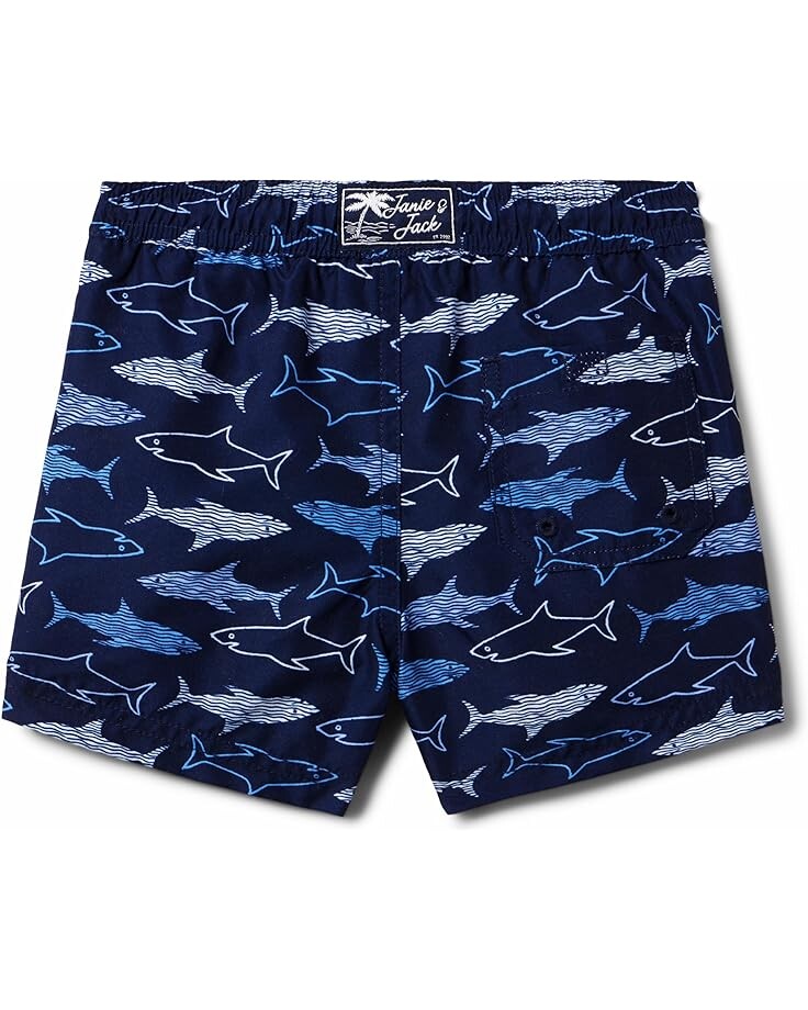 

Шорты Janie and Jack Printed Swim Shorts, синий