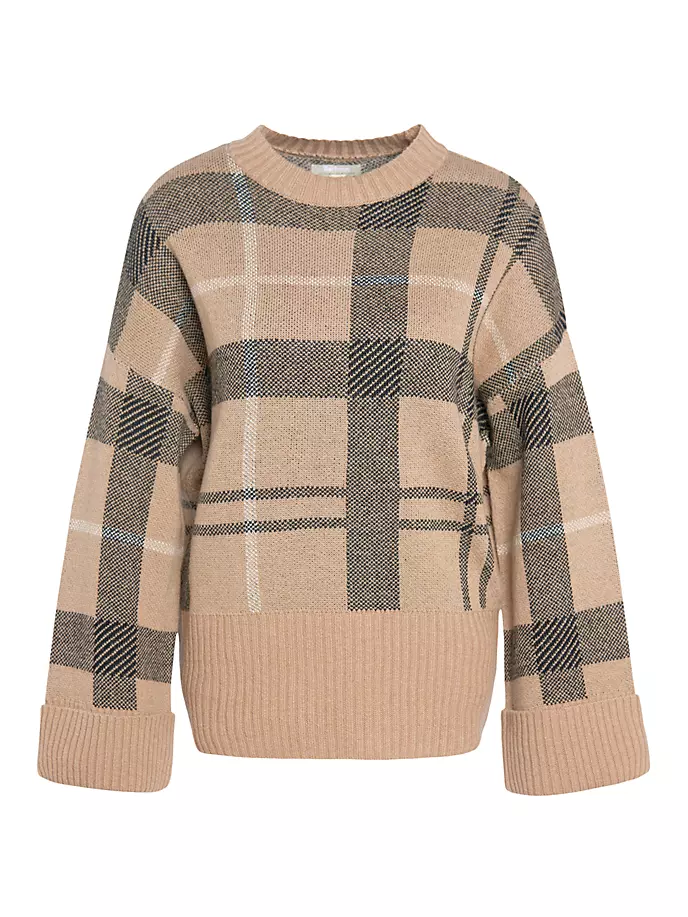 

Свитер Adela из смесовой шерсти в клетку с круглым вырезом Barbour, мультиколор