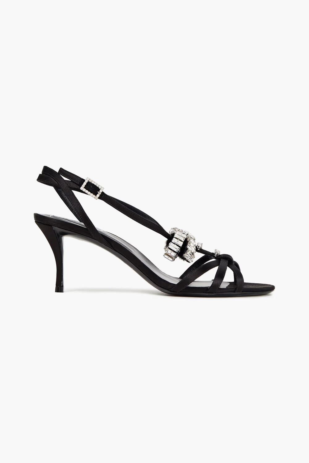 

Атласные босоножки с кристаллами Roger Vivier, черный