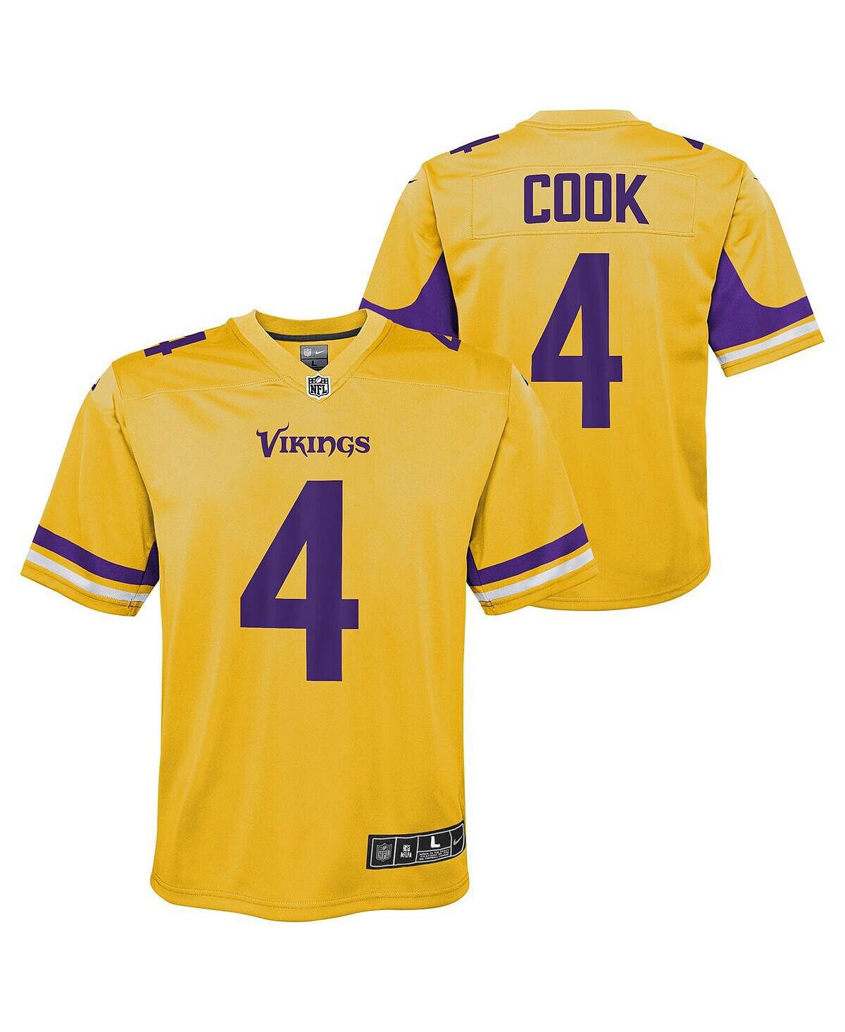 

Джерси команды Big Boys Далвина Кука Gold Minnesota Vikings Team Inverted Game Nike