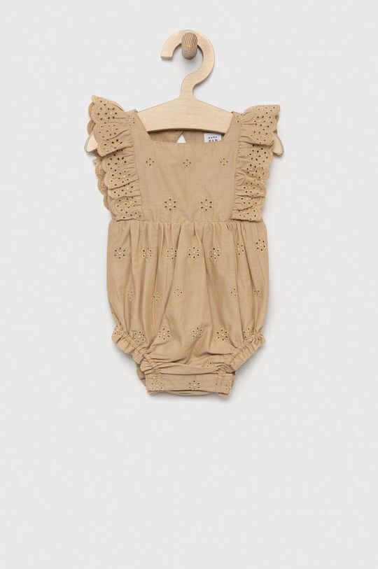 

Хлопковое боди для новорожденных Gap, бежевый