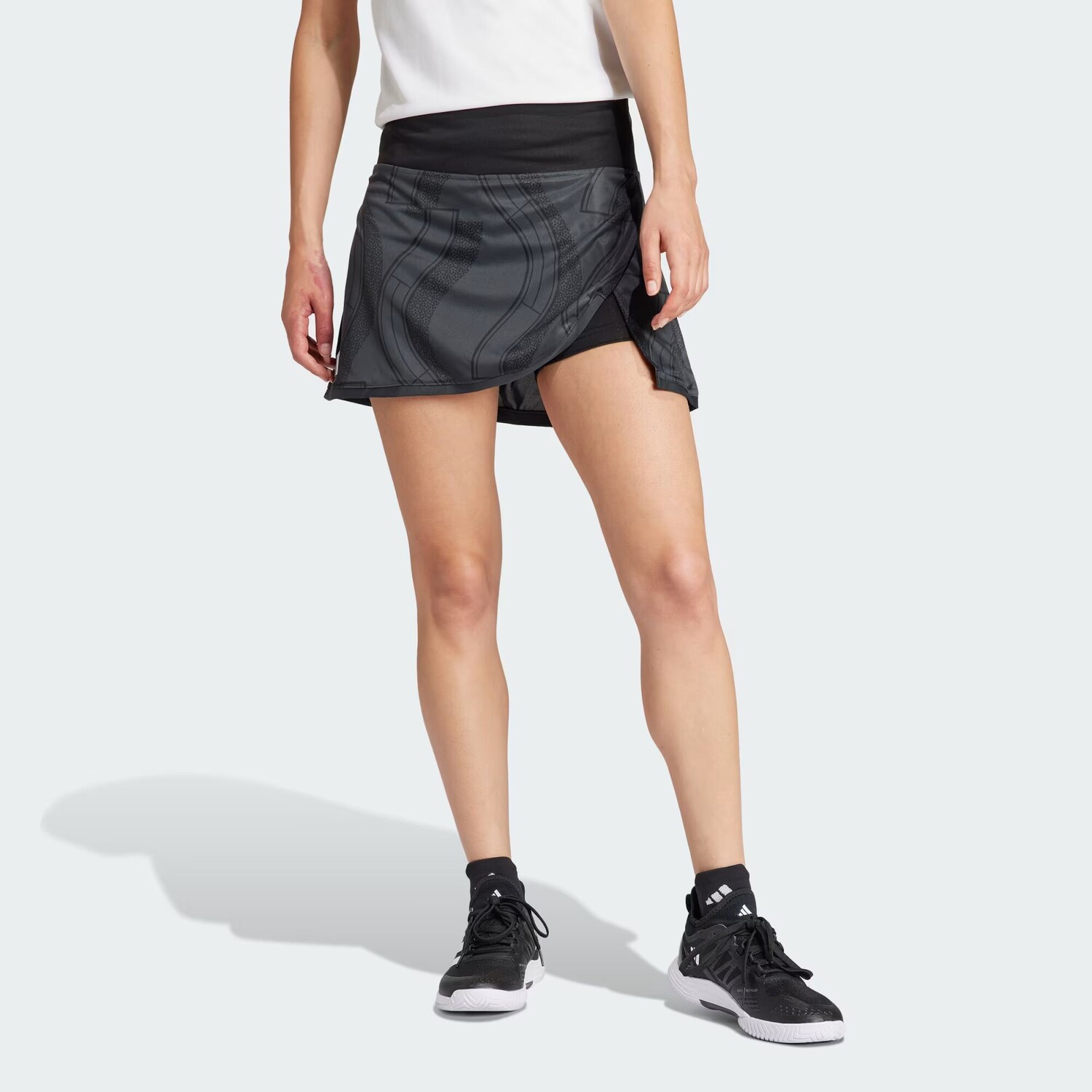 

Клубная теннисная юбка с рисунком Adidas, цвет Carbon/Black