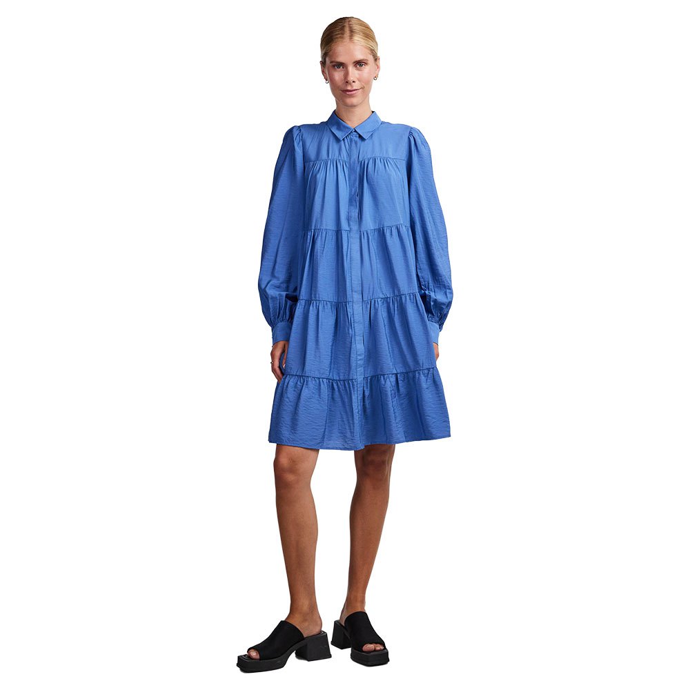 Короткое платье Yas Pala Long Sleeve, синий