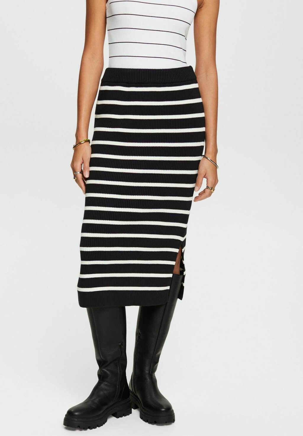 

Юбка-карандаш STRIPED SKIRT Esprit, цвет black