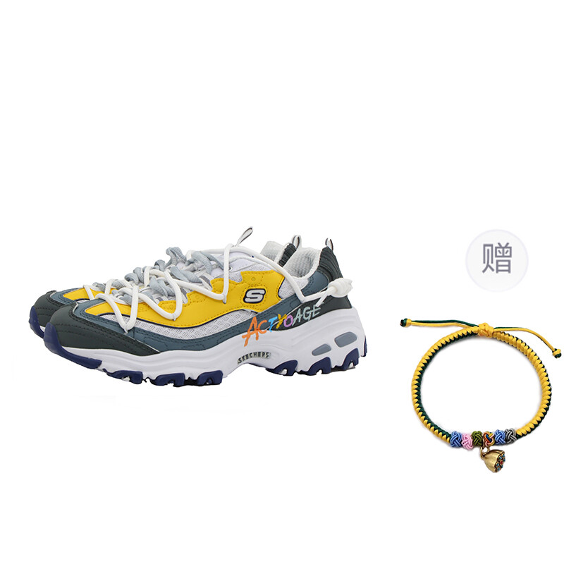 

Кроссовки Skechers D"Lites 1.0 Chunky Sneakers Women's Low-top Yellow, цвет White/Varsity Maize