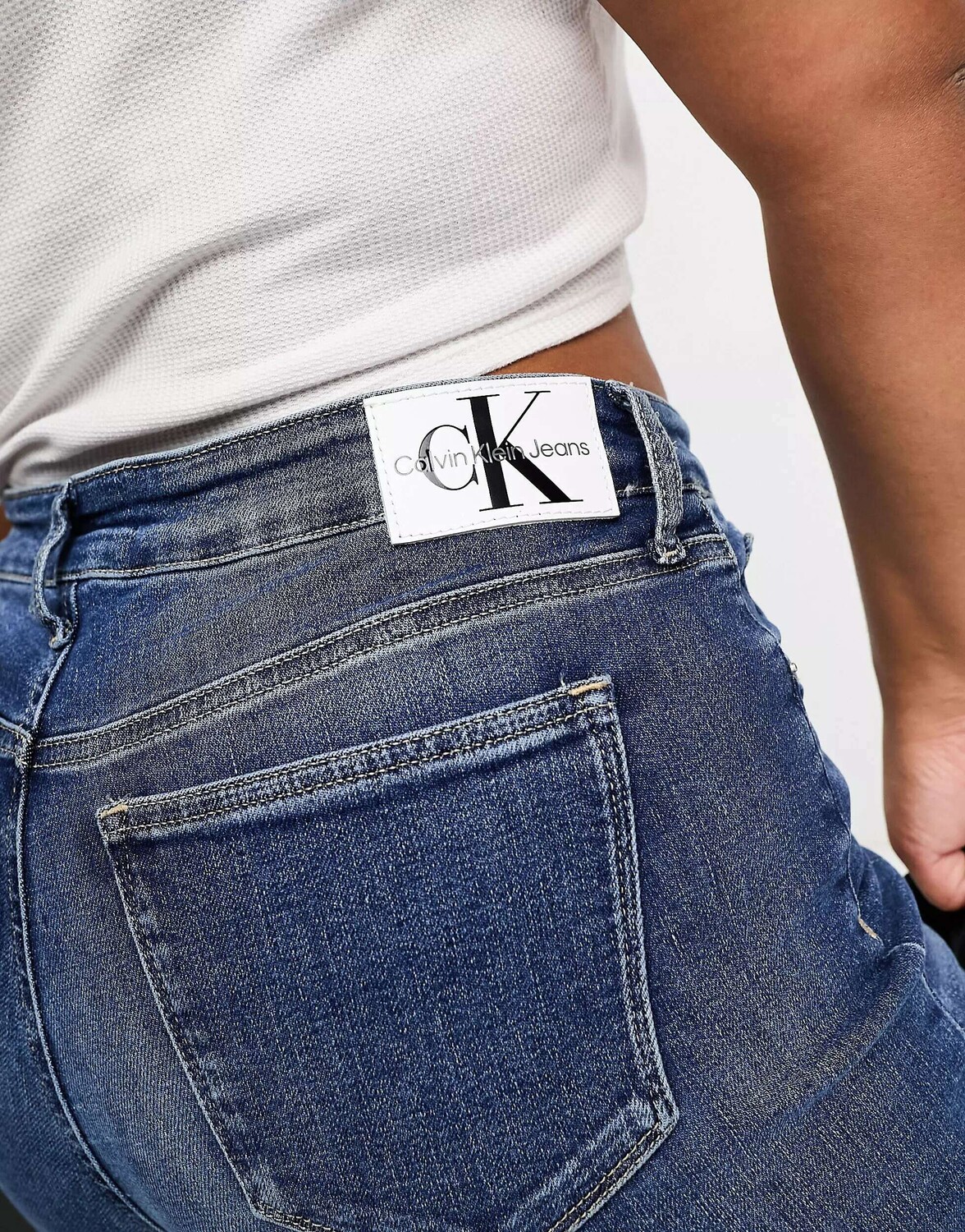 

Синие джинсы скинни с высокой посадкой Calvin Klein Jeans Plus