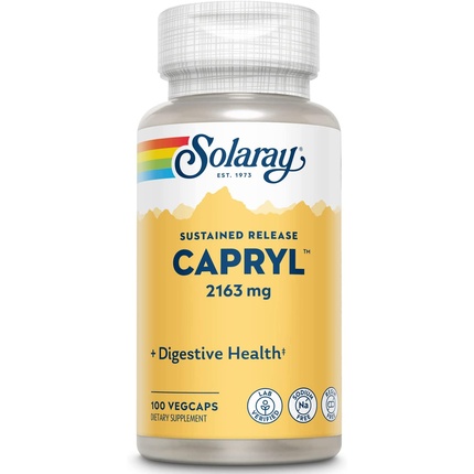 Каприловая каприловая кислота с замедленным высвобождением 100 растительных капсул - 16 порций, Solaray