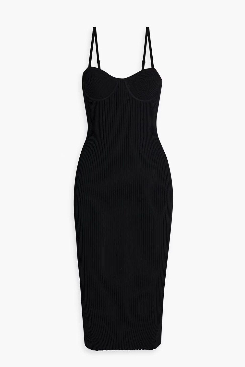 

Платье миди в рубчик Helmut Lang, черный