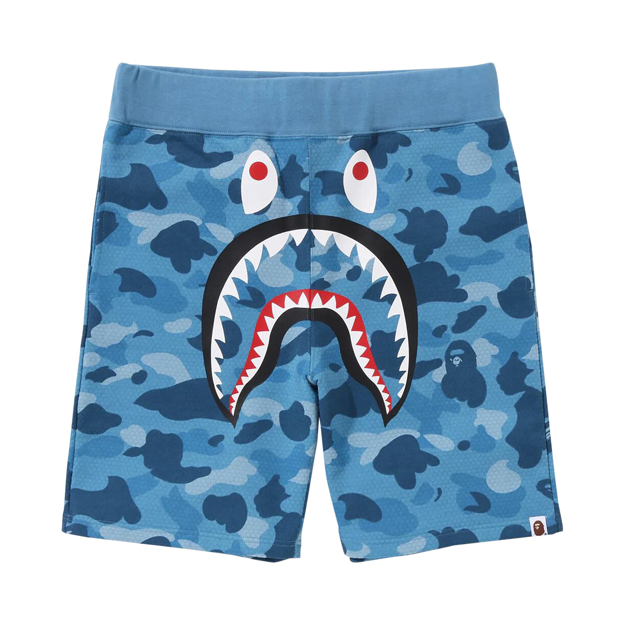 Спортивные шорты BAPE Honeycomb Camo Shark, синие
