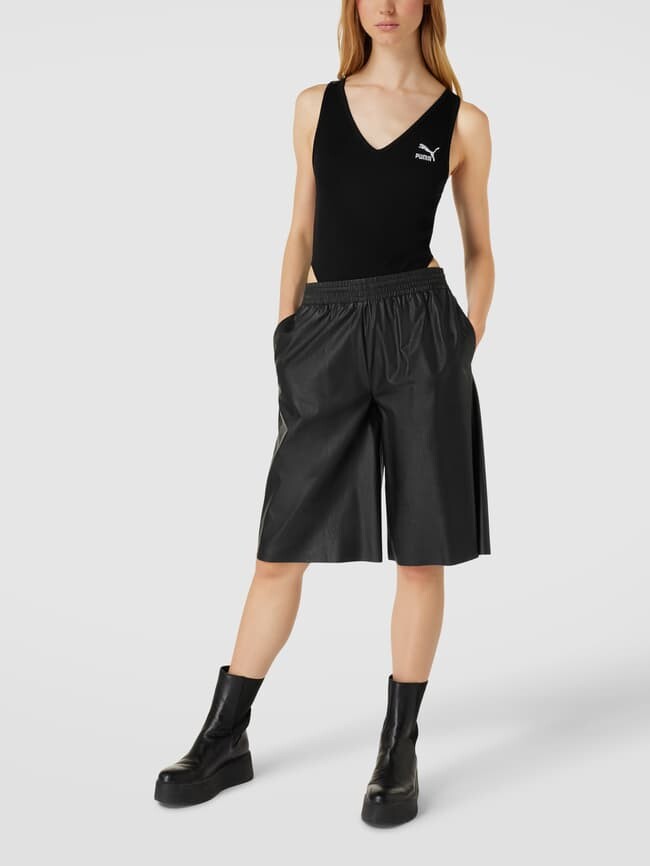 

Боди с вышивкой логотипа, модель Classics Ribbed Bodysuit Puma, черный