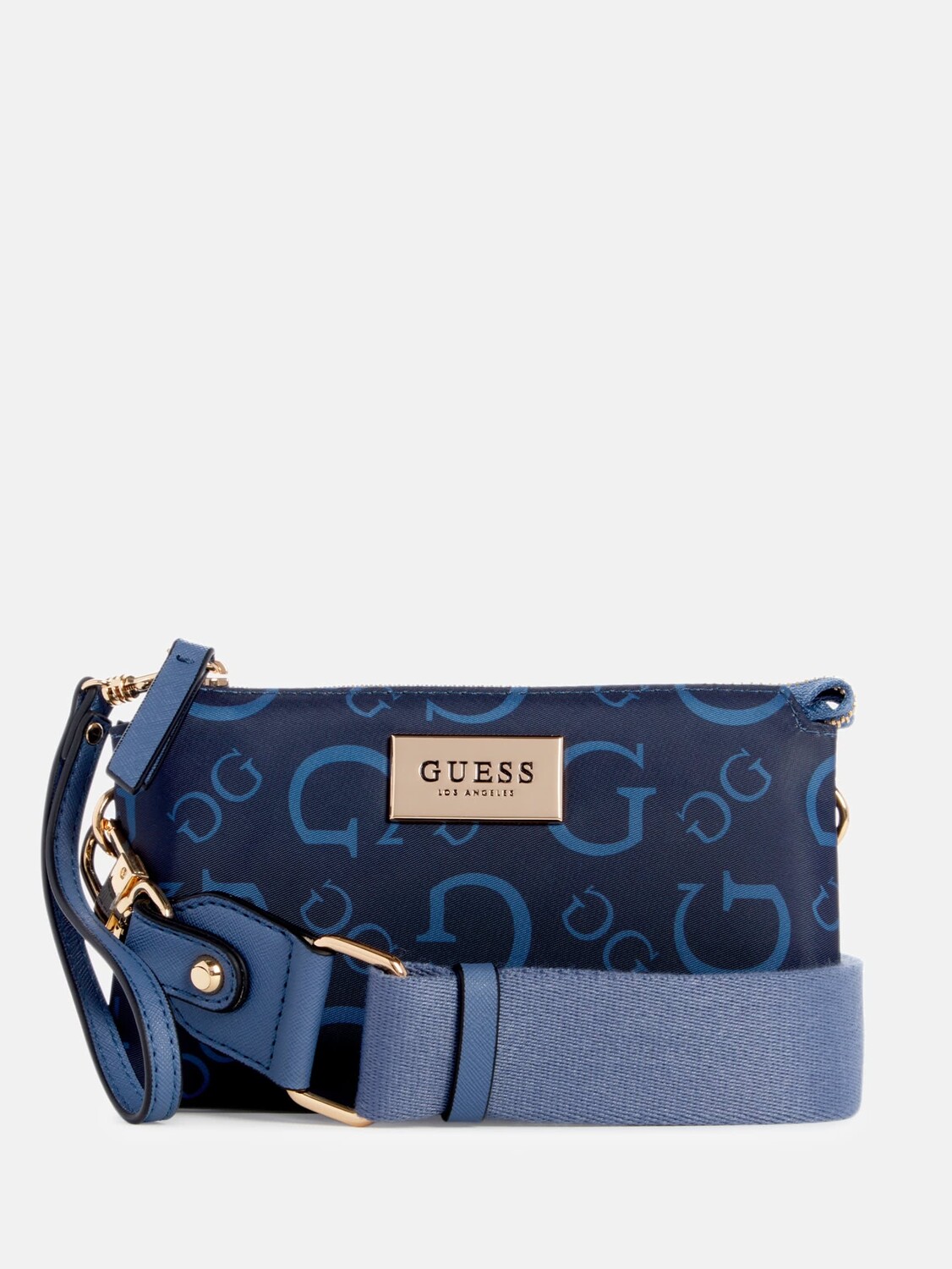 

Миниатюрная сумка Pearlman из нейлона с логотипом на молнии Guess Factory, цвет Blue Haze