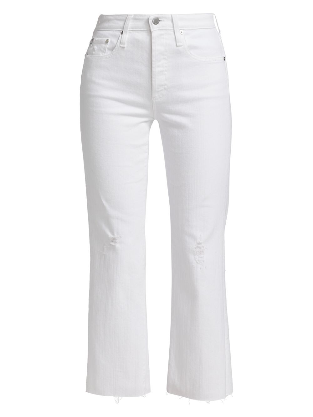 

Джинсы Kinsley прямого кроя с высокой посадкой до щиколотки AG Jeans, белый