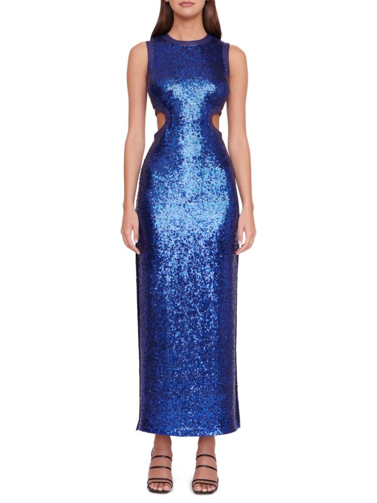 

Платье Dolce с вырезами и пайетками Staud, цвет Cobalt Navy