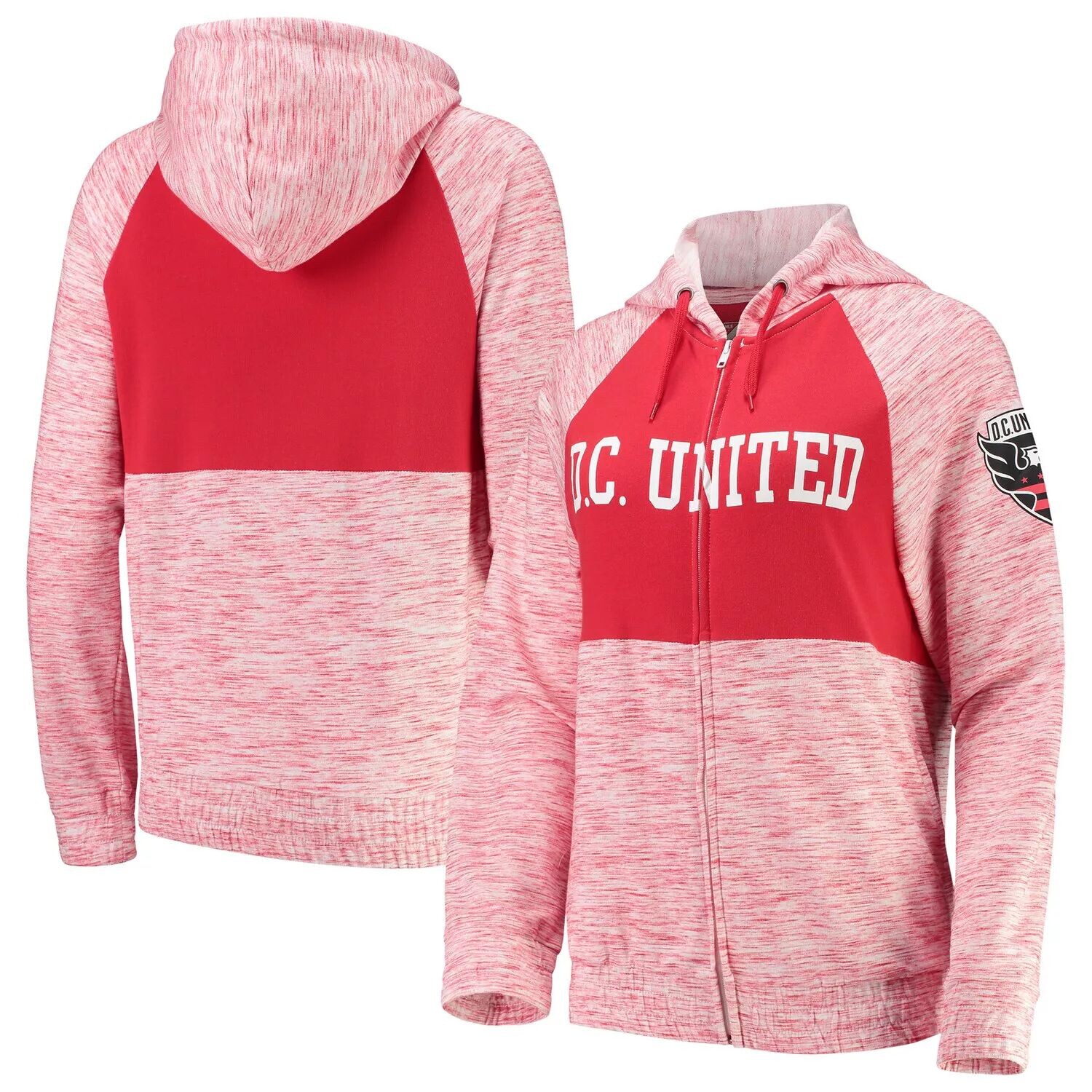 

Женская толстовка с молнией во всю длину 5th & Ocean by New Era Red DC United Space Dye New Era
