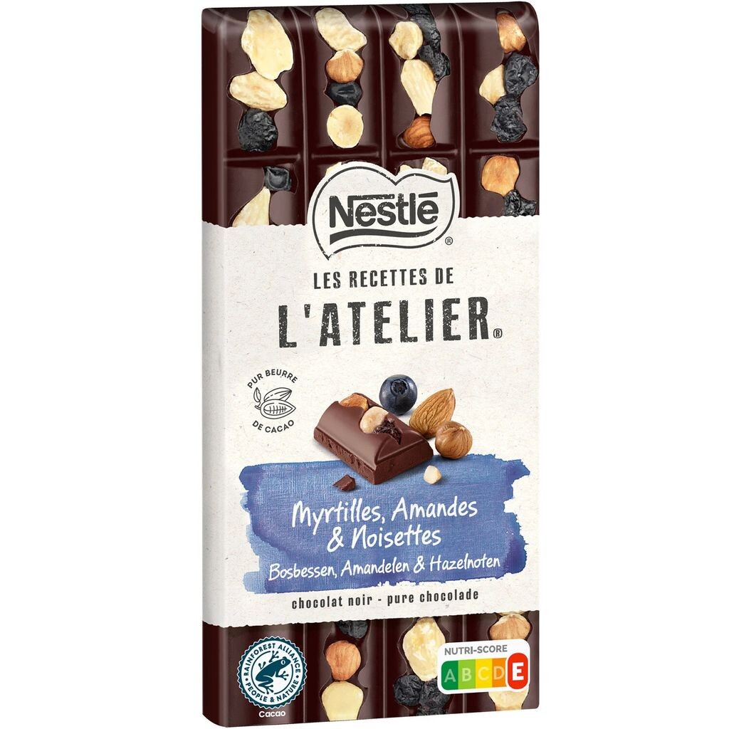 

Шоколад темный LATELIER 170 г из миндаля, черники, фундука, Nestlé