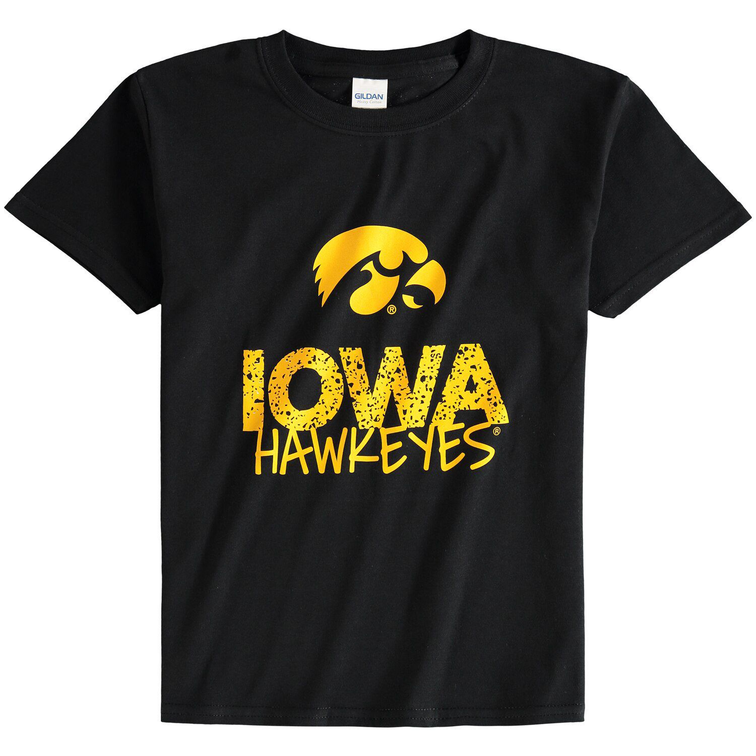 Молодежная черная футболка с круглым вырезом Iowa Hawkeyes Unbranded
