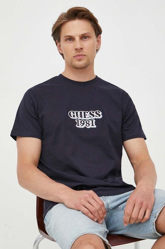 

Футболка из хлопка Guess, темно-синий