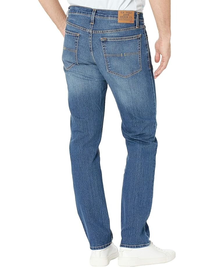 

Джинсы U.S. POLO ASSN. Stretch Slim Straight Five-Pocket Denim Jeans, цвет Blue Medium Enzyme