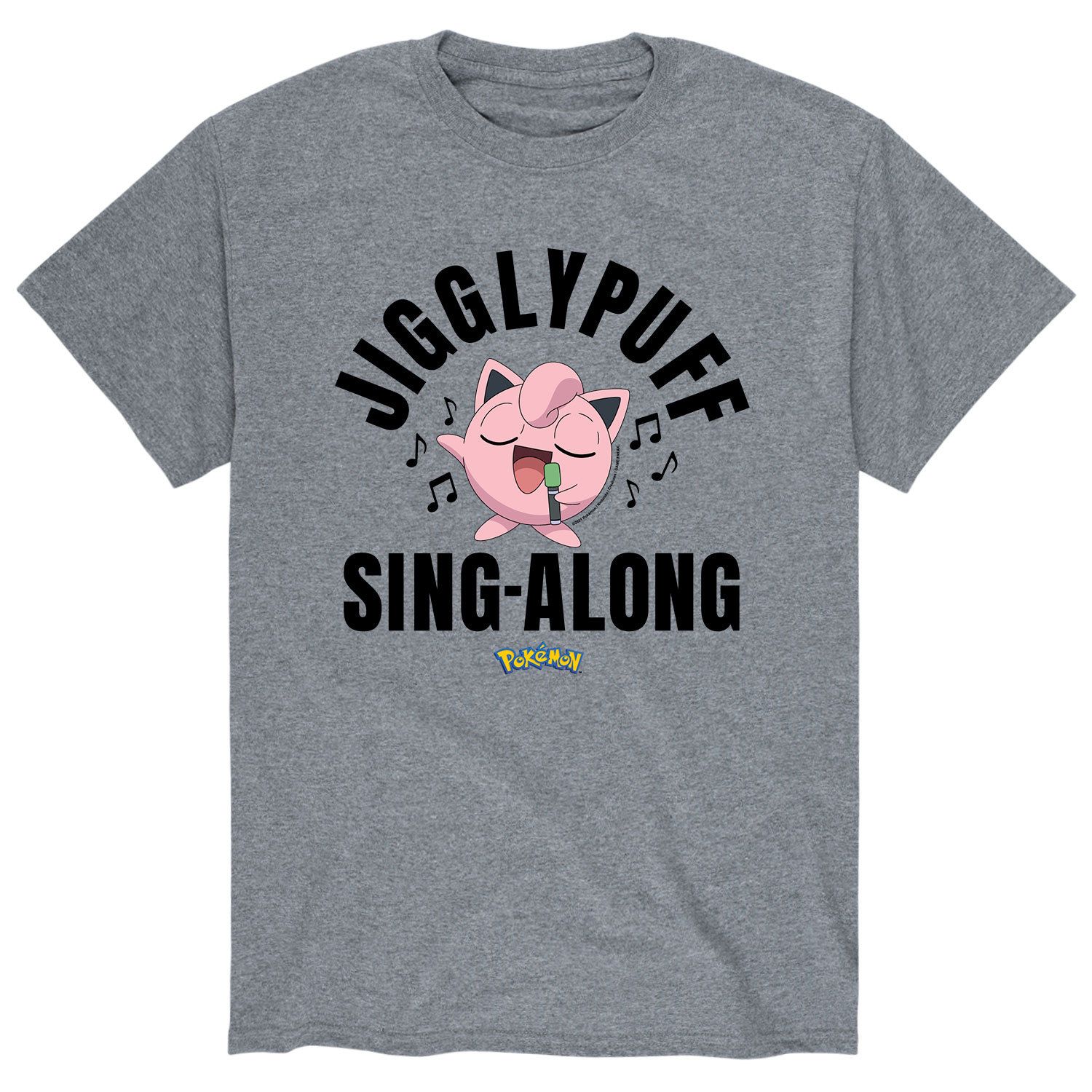 Мужская футболка с надписью Pokémon Jigglypuff Sing-Along Licensed Character набор pokemon футболка jigglypuff sing женская белая l стикерпак pika 2