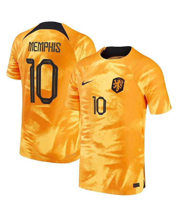 

Мужская футболка Memphis Depay Orange, сборная Нидерландов 2022/23, домашняя футболка Vapor Match Authentic Player Nike, оранжевый
