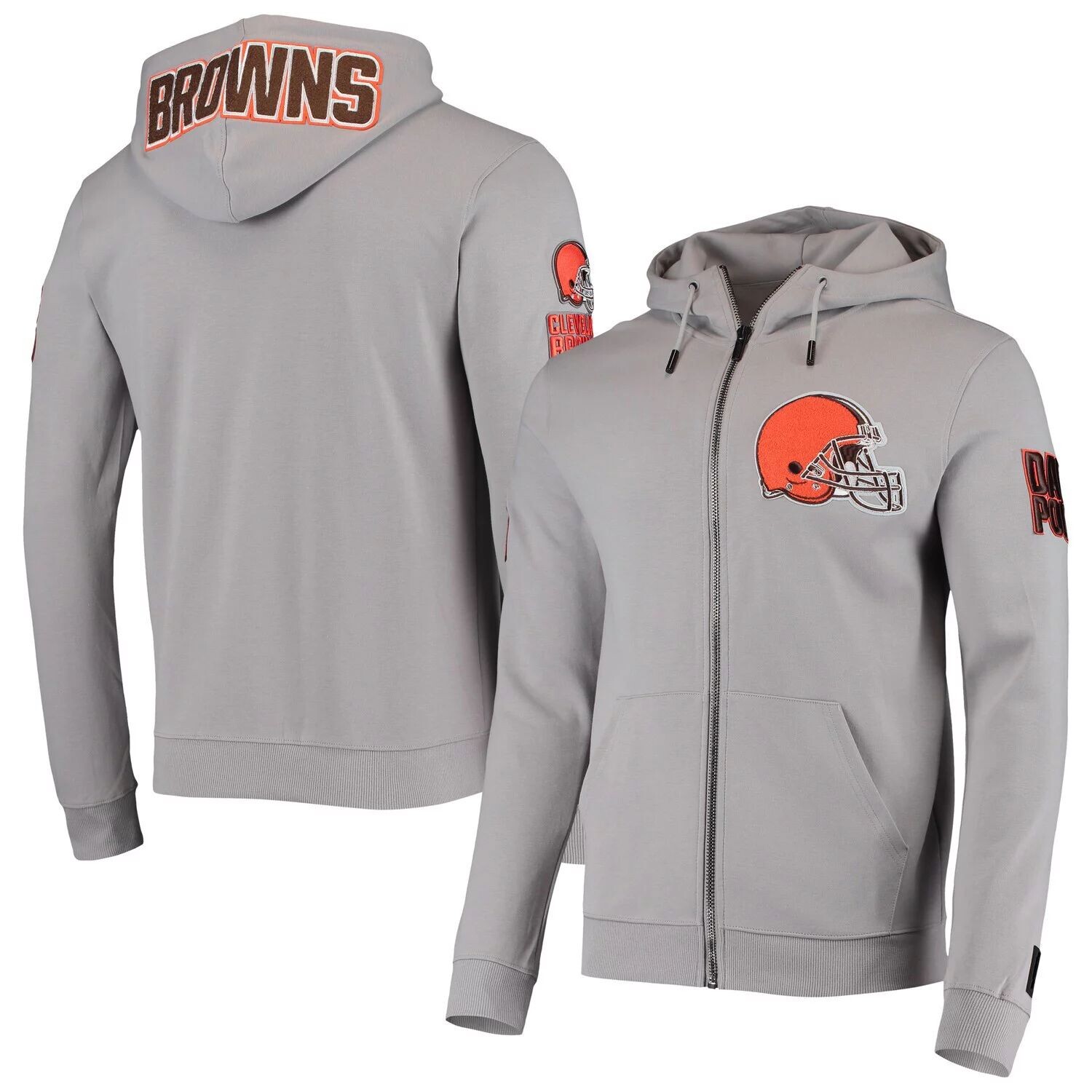 

Мужская толстовка с молнией во всю длину Pro Standard Grey Cleveland Browns 4-Hit