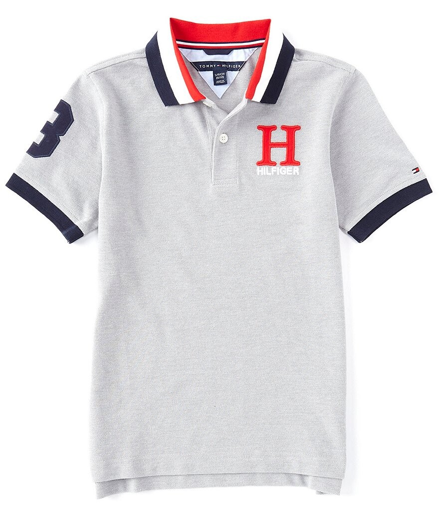 

Матовая рубашка-поло Tommy Hilfiger Big Boys 8-20, серый